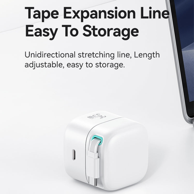 USAMS US-CC203 SMF Series PD35W Dual Type-C Port GaN Fast Charger, US Plug(White) - HoMEdemic™ 