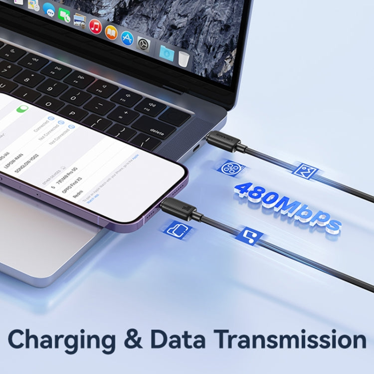USAMS US-SJ692 USB-C / Type-C to 8 Pin 30W Striped Fast Charge Data Cable, Length:1m(White) - HoMEdemic™ 
