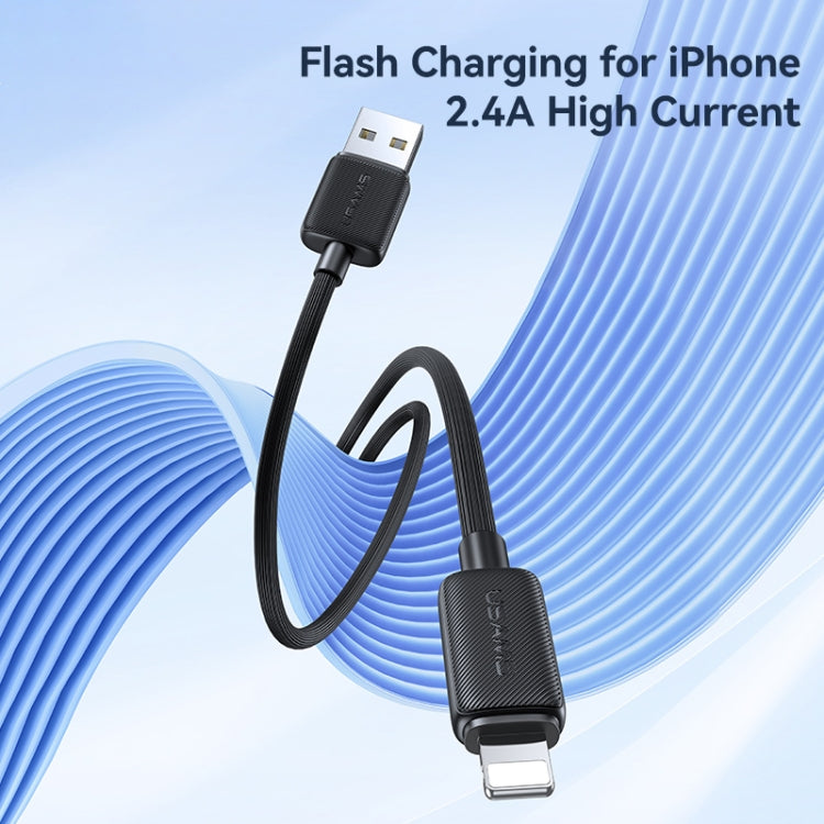 USAMS US-SJ694 USB to 8 Pin 2.4A Striped Fast Charge Data Cable, Length:2m(Blue) - HoMEdemic™ 
