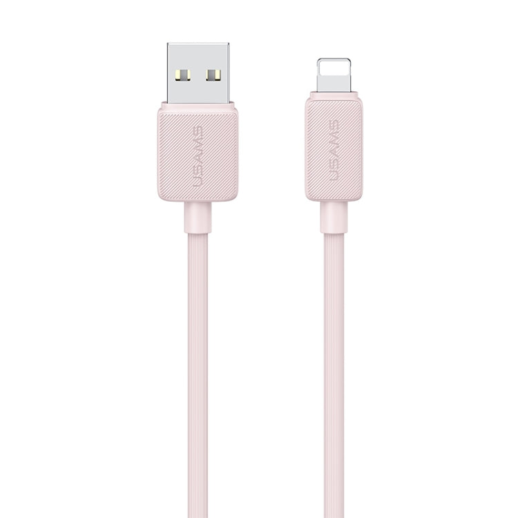 USAMS US-SJ694 USB to 8 Pin 2.4A Striped Fast Charge Data Cable, Length:2m(Pink) - HoMEdemic™ 