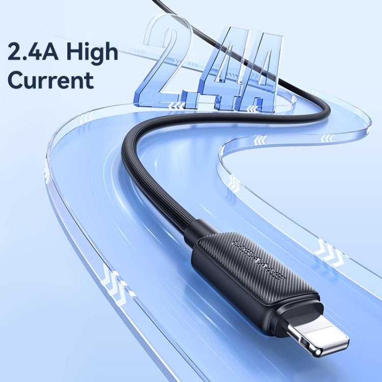 USAMS US-SJ694 USB to 8 Pin 2.4A Striped Fast Charge Data Cable, Length:2m(Pink) - HoMEdemic™ 