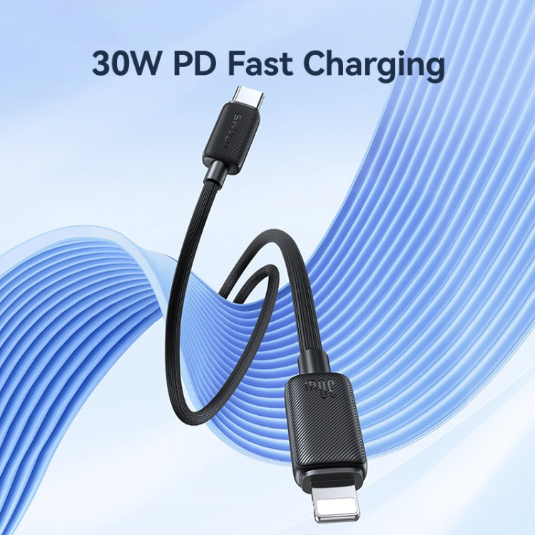 USAMS US-SJ697 USB-C / Type-C to 8 Pin 30W Striped Fast Charge Data Cable, Length:2m(White) - HoMEdemic™ 