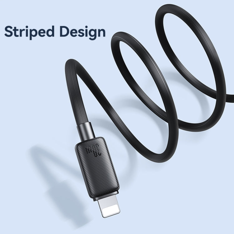 USAMS US-SJ702 USB-C / Type-C to 8 Pin 30W Striped Fast Charge Data Cable, Length:3m(Black) - HoMEdemic™ 