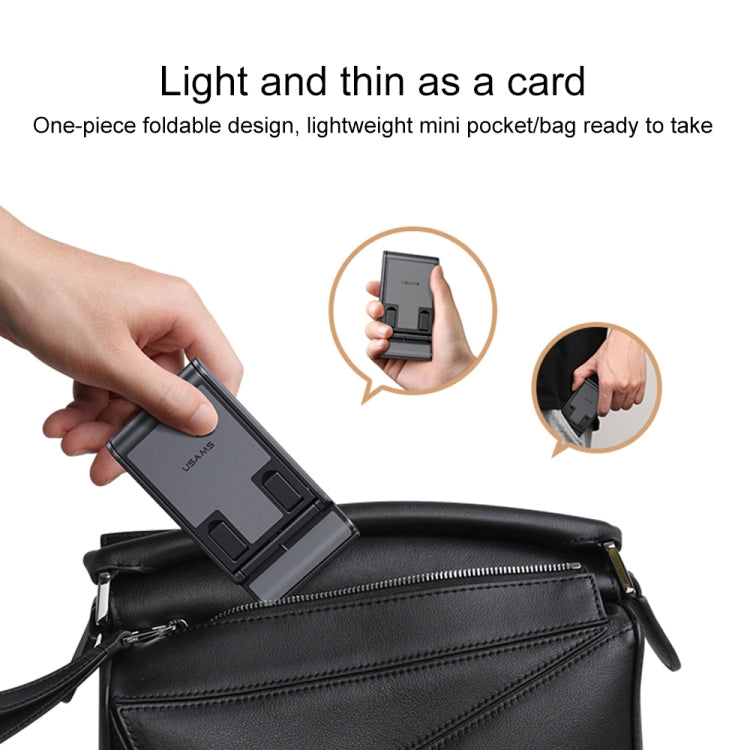 USAMS US-ZJ073 Retractable Folding Desktop Tablet Phone Holder (Black) - HoMEdemic™ 