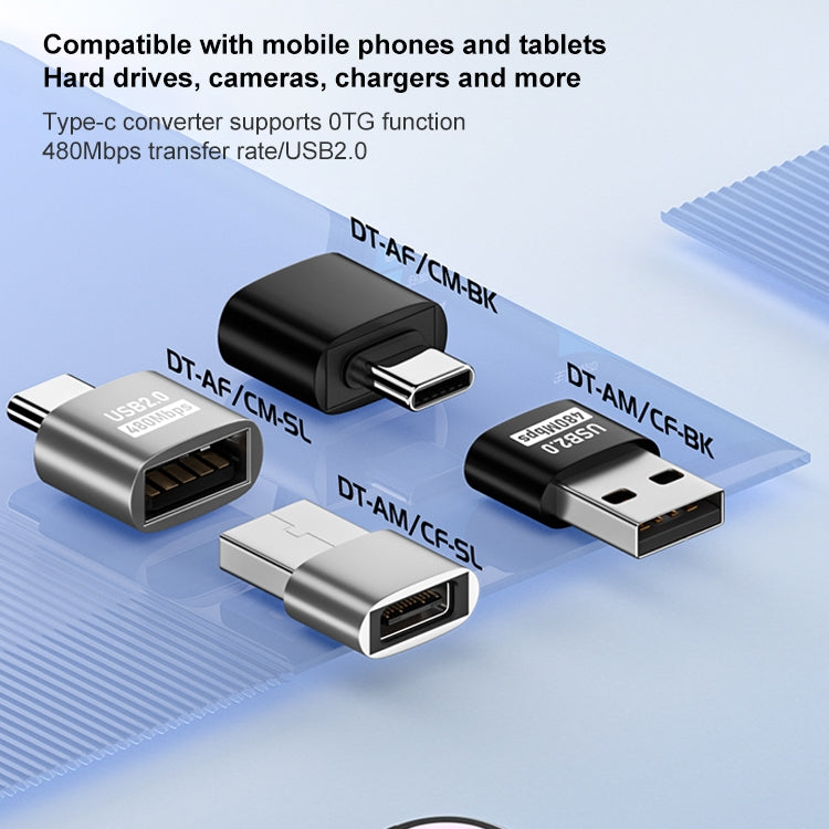 USB 2.0 Female to Type-C Male Adapter (Black) - HoMEdemic™ 