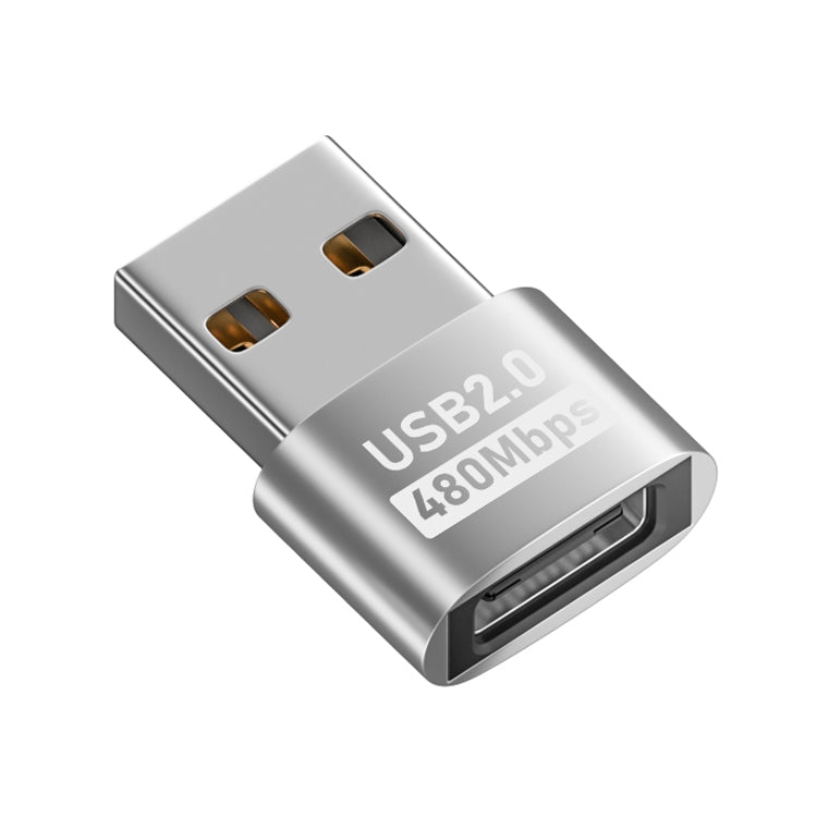 USB 2.0 Male to Female Type-C Adapter (Silver) - HoMEdemic™ 