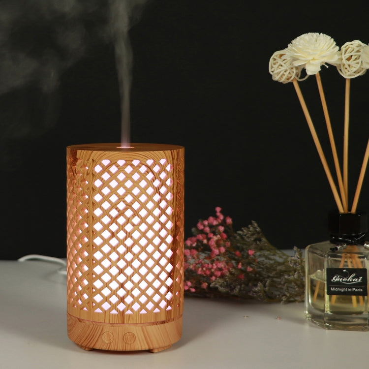 USB 200ml Hollow-out Forest Pattern Wooden Essential Oil Aromatherapy Machine Ultrasonic Humidifier Automatic Alcohol Sprayer(Light Brown-1) - HoMEdemic™ 