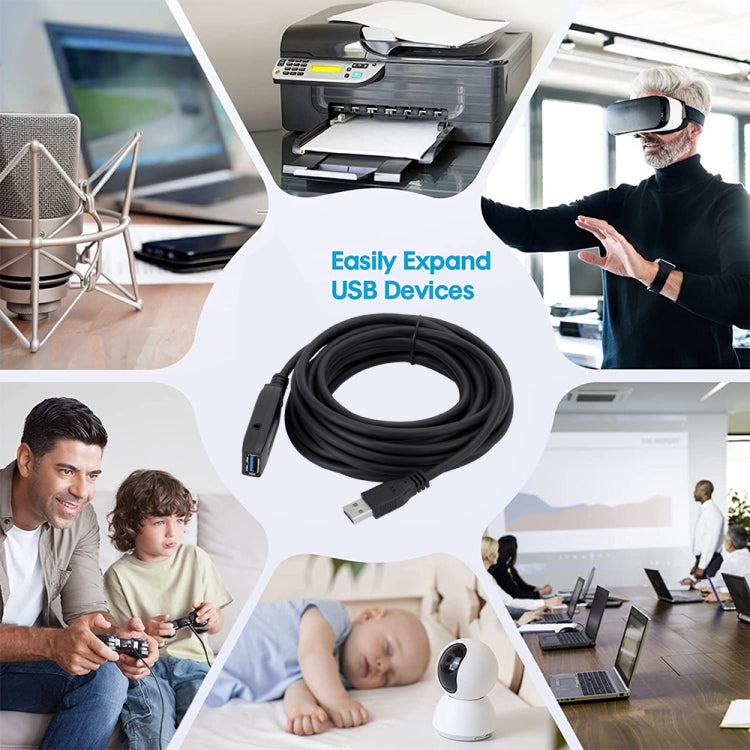 USB 3.0 Male to Female Data Sync Super Speed Extension Cable, Length:10m - HoMEdemic™ 