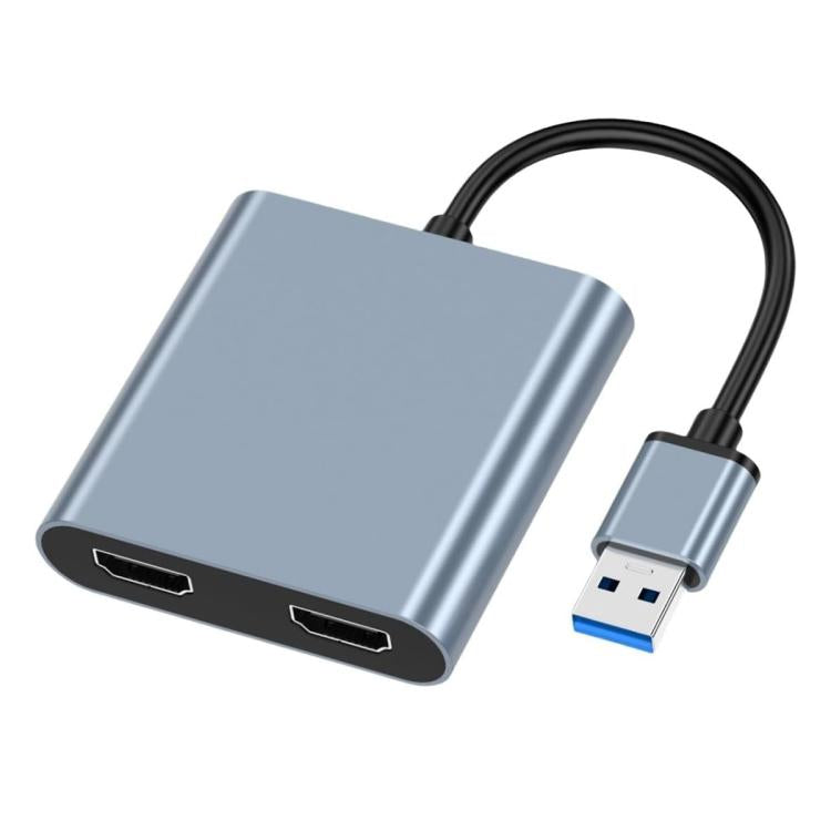 USB 3.0 To Dual HDMI, USB, USB-C / Type-C High Definition Converter 4K USB Same Screen Extender(Grey) - HoMEdemic™ 