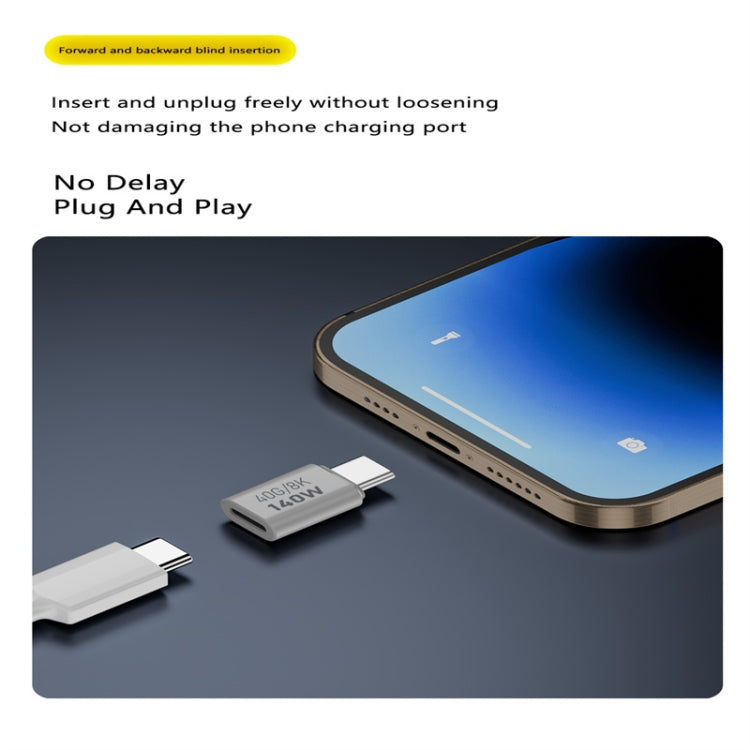 USB 3.1 Type-C to Type-C 40Gbps 8K Transmission Adapter 140W 5A Charge, Specification:Type-C Female to Female - HoMEdemic™ 