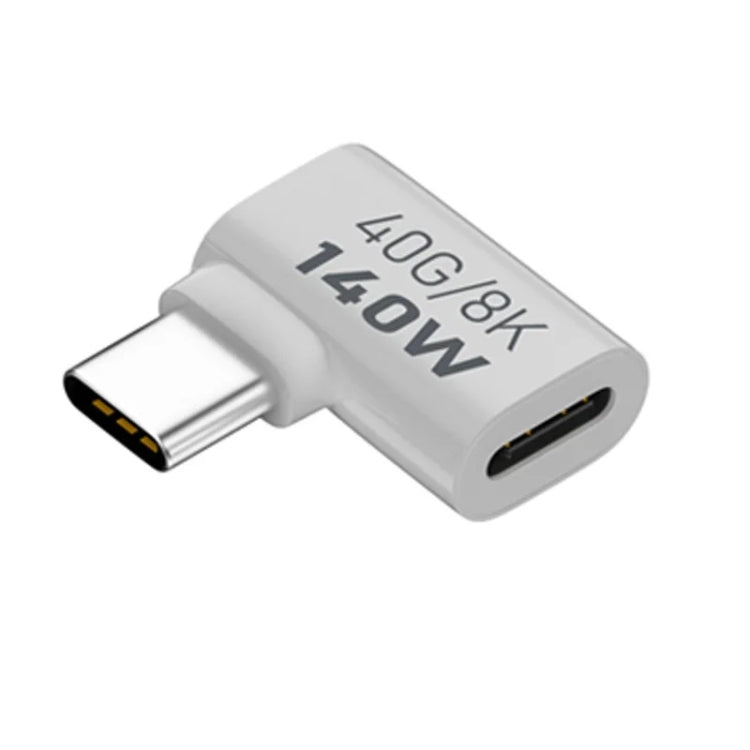USB 3.1 Type-C to Type-C 40Gbps 8K Transmission Adapter 140W 5A Charge, Specification:Type-C Male to Female Side Bend - HoMEdemic™ 