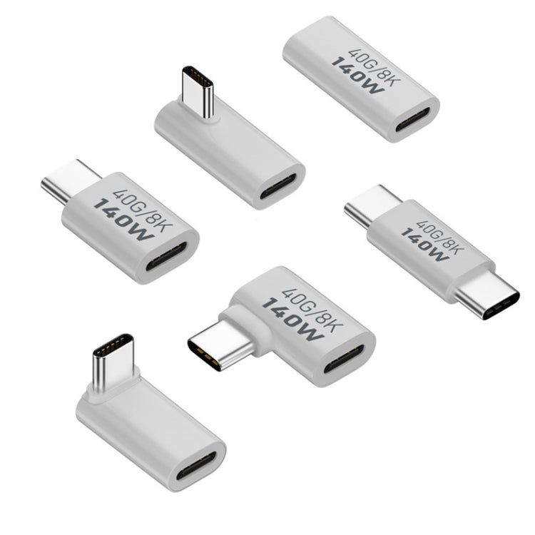 USB 3.1 Type-C to Type-C 40Gbps 8K Transmission Adapter 140W 5A Charge, Specification:Type-C Male to Female Side Bend - HoMEdemic™ 