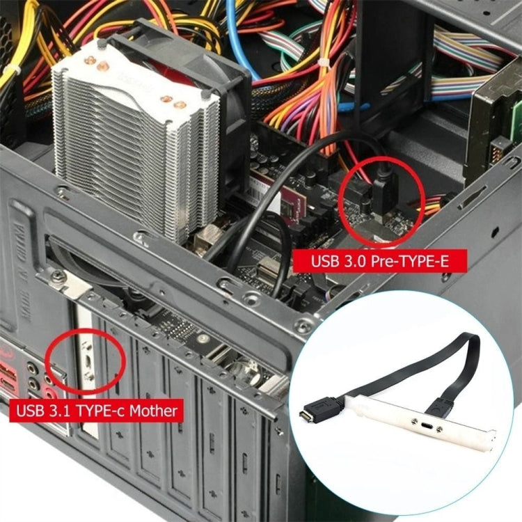 USB 3.1 Type-E To USB-C / Type-C Connector Front Panel Header 0.3m High Profile Bracket - HoMEdemic™ 
