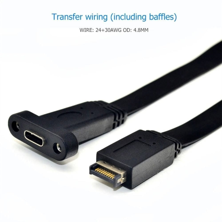 USB 3.1 Type-E To USB-C / Type-C Connector Front Panel Header 0.5m High Profile Bracket - HoMEdemic™ 