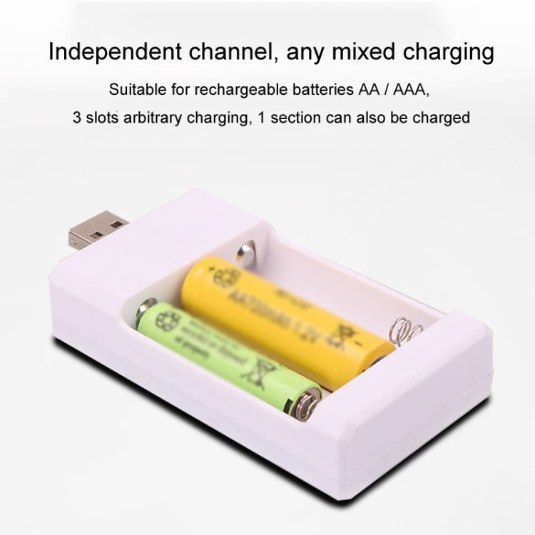 USB 3-Slot Battery Charger Universal Charger For Toys With AA / AAA Rechargeable Batteries - HoMEdemic™ 