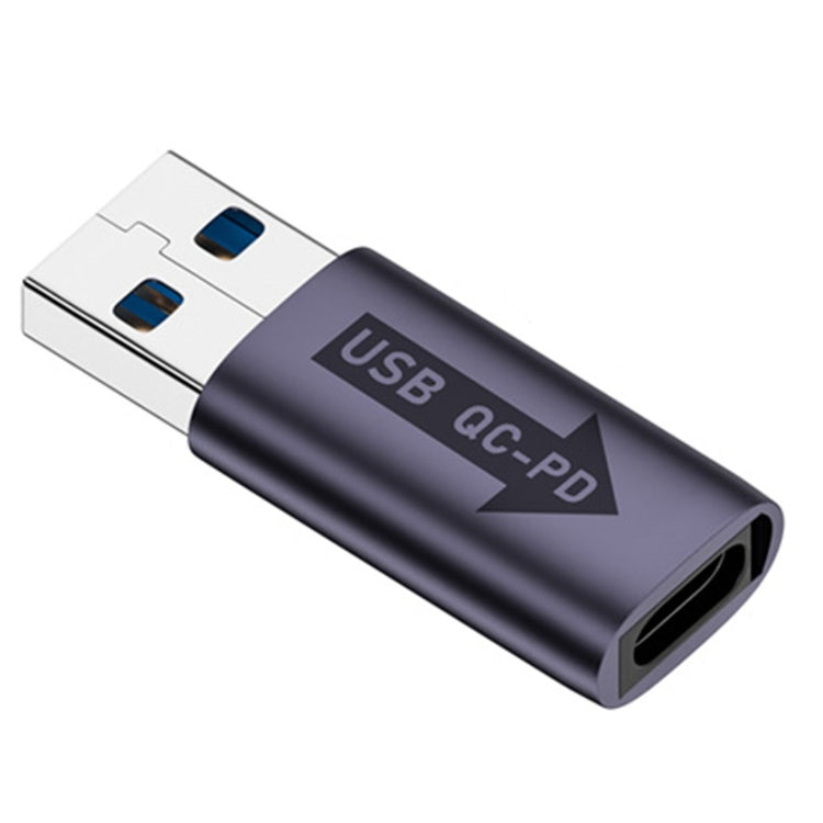 USB-A  Male QC3.1 to Type-C Female PD 10Gbps Converter Adapter, Model:Grey without Indicator Light - HoMEdemic™ 