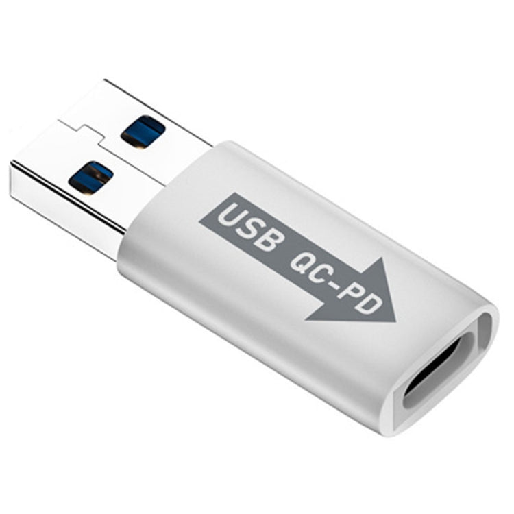 USB-A  Male QC3.1 to Type-C Female PD 10Gbps Converter Adapter, Model:White without Indicator Light - HoMEdemic™ 