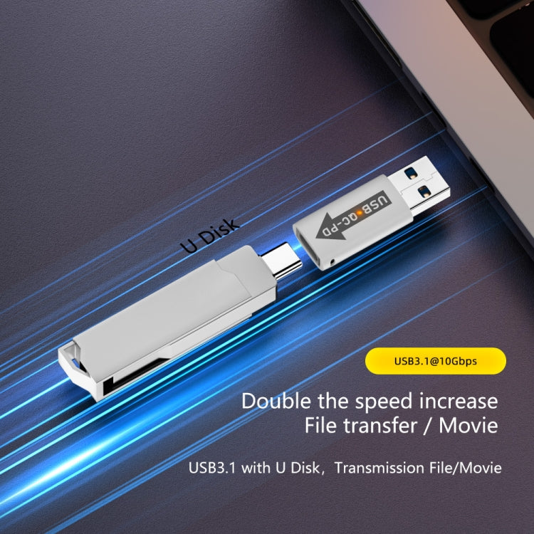 USB-A  Male QC3.1 to Type-C Female PD 10Gbps Converter Adapter, Model:White without Indicator Light - HoMEdemic™ 