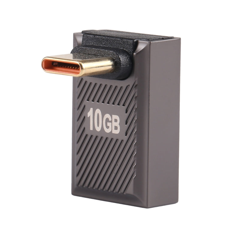 USB-C / Type-C Male to USB Female 10 Gbps 90 Degree Front Bend Charging Adapter (Gun Metal) - HoMEdemic™ 