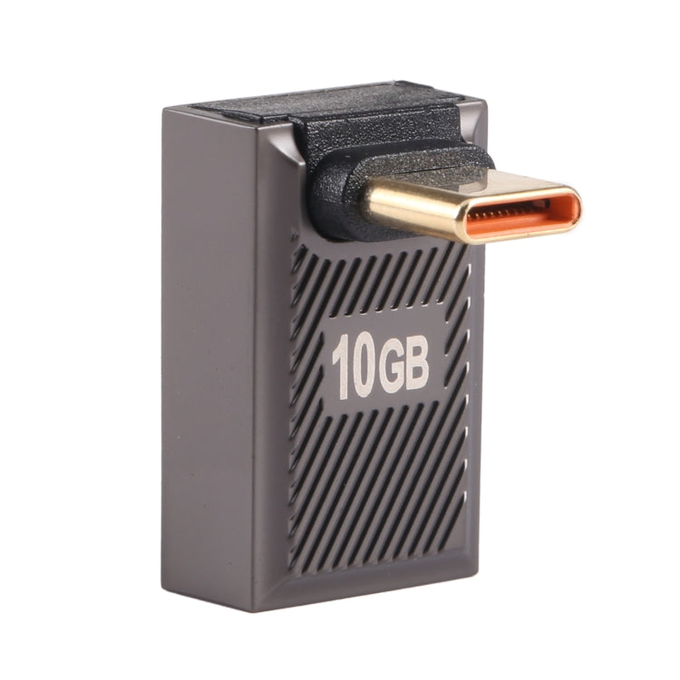 USB-C / Type-C Male to USB Female 10 Gbps 90 Degree Front Bend Charging Adapter (Gun Metal) - HoMEdemic™ 