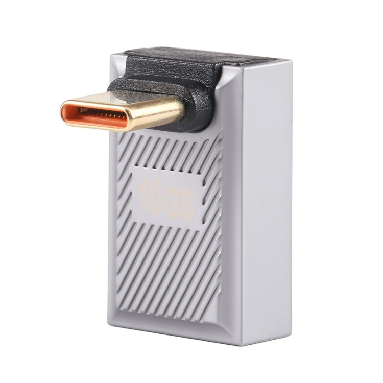 USB-C / Type-C Male to USB Female 10 Gbps 90 Degree Front Bend Charging Adapter (Silver) - HoMEdemic™ 