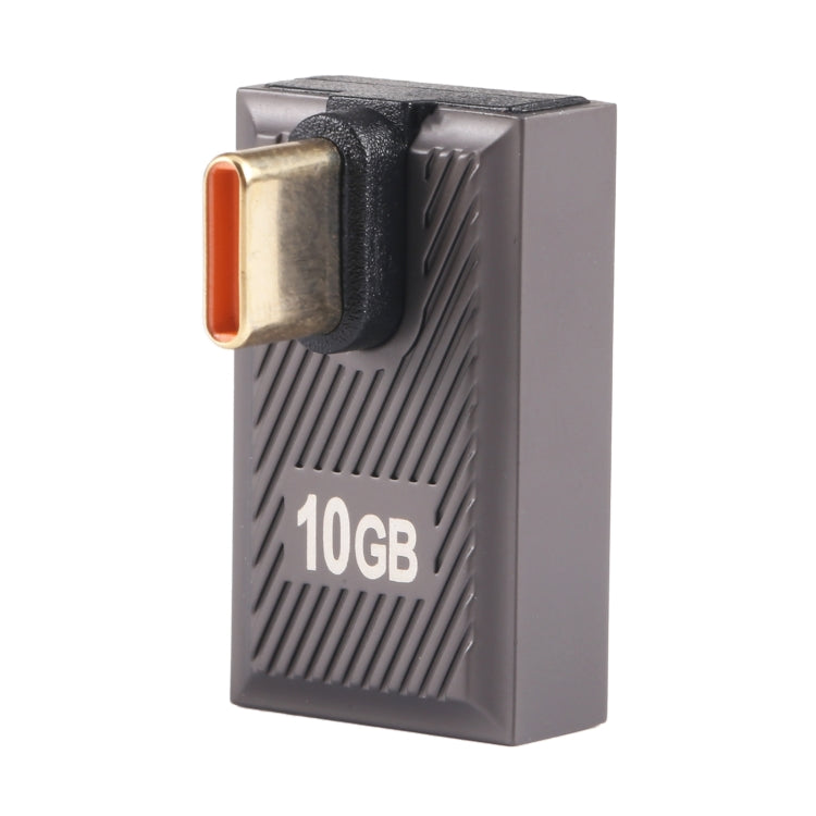 USB-C / Type-C Male to USB Female 10 Gbps 90 Degree Middle Bend Charging Adapter (Gun Metal) - HoMEdemic™ 