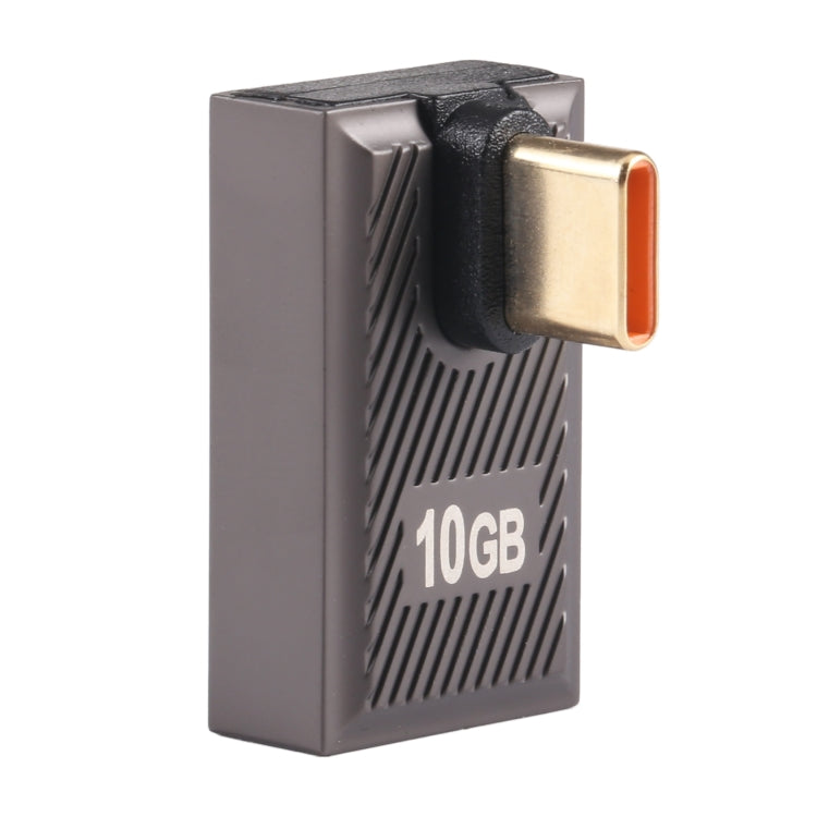 USB-C / Type-C Male to USB Female 10 Gbps 90 Degree Middle Bend Charging Adapter (Gun Metal) - HoMEdemic™ 