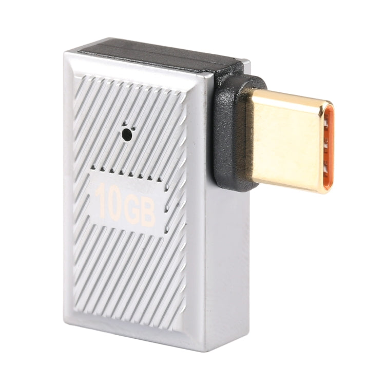 USB-C / Type-C Male to USB Female 10 Gbps 90 Degree Side Bend Charging Adapter (Silver) - HoMEdemic™ 