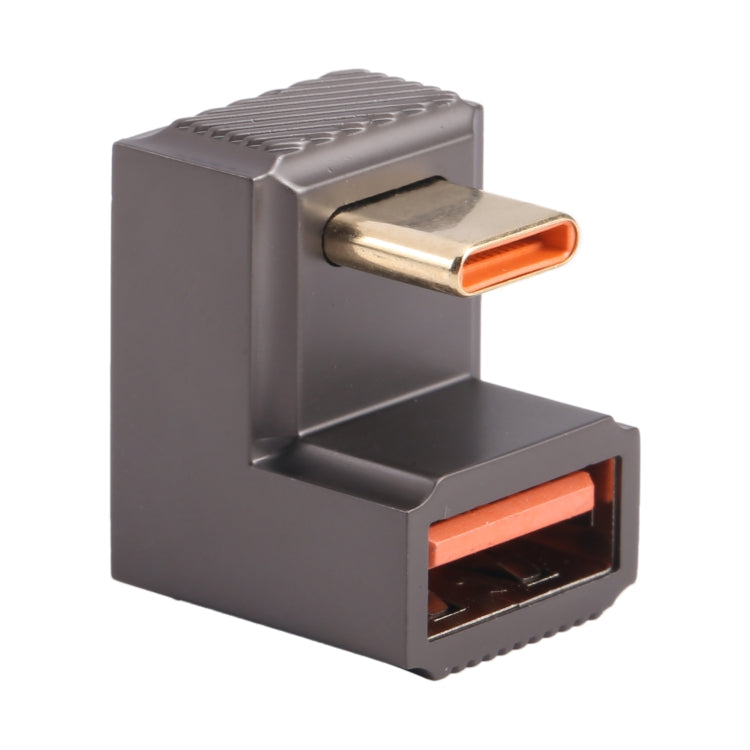 USB-C / Type-C Male to USB Female 10 Gbps U-Shaped Elbow Charging Adapter (Gun Metal) - HoMEdemic™ 