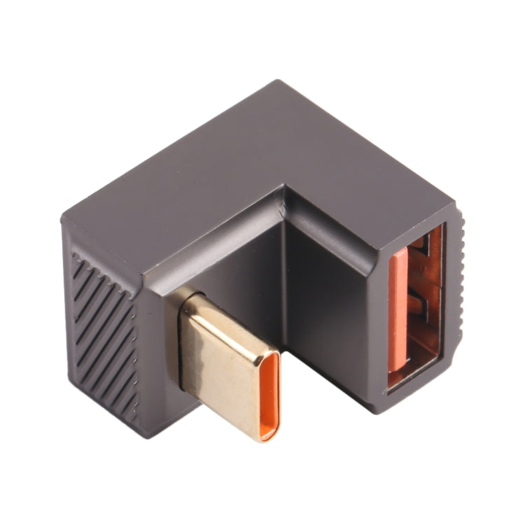 USB-C / Type-C Male to USB Female 10 Gbps U-Shaped Elbow Charging Adapter (Gun Metal) - HoMEdemic™ 