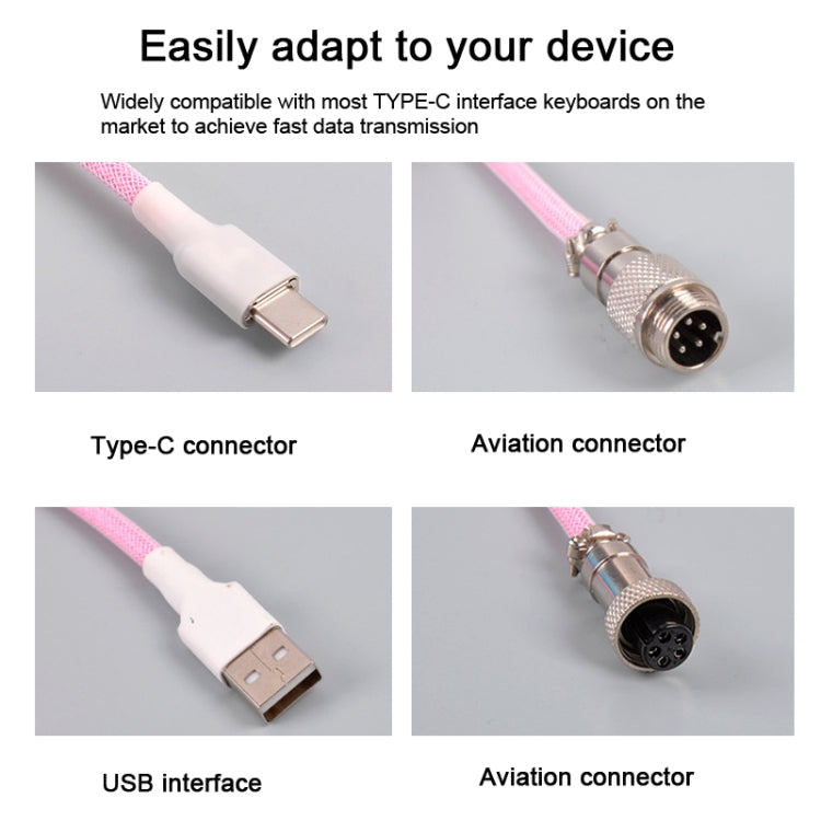 USB-C/Type-C  Mechanical Keyboard Wire Computer Aviation Connector,Cable Length: 3m(Black) - HoMEdemic™ 