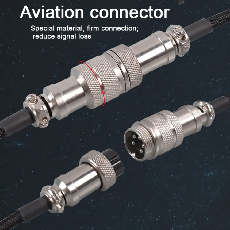 USB-C/Type-C  Mechanical Keyboard Wire Computer Aviation Connector,Cable Length: 3m(Black) - HoMEdemic™ 