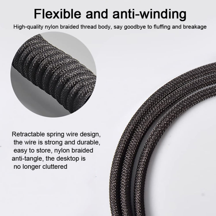 USB-C/Type-C  Mechanical Keyboard Wire Computer Aviation Connector,Cable Length: 3m(Black) - HoMEdemic™ 