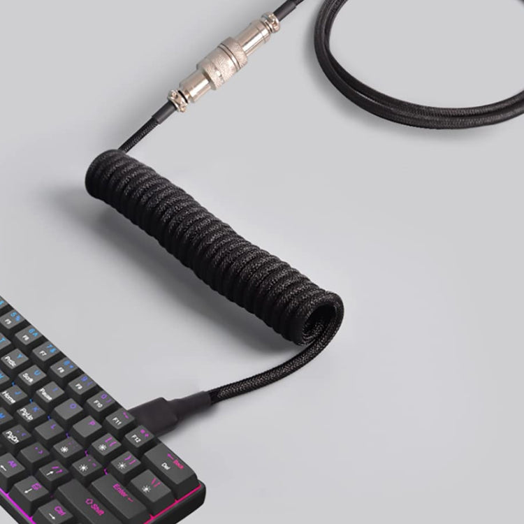 USB-C/Type-C  Mechanical Keyboard Wire Computer Aviation Connector,Cable Length: 3m(Black) - HoMEdemic™ 