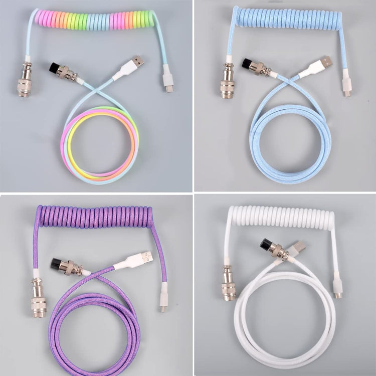 USB-C/Type-C  Mechanical Keyboard Wire Computer Aviation Connector,Cable Length: 3m(White) - HoMEdemic™ 