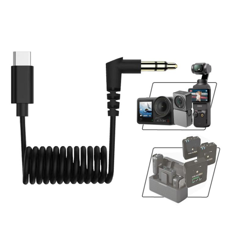 USB-C / Type-C To 3.5mm Male TRS Audio Adapter Cable For DJI Osmo Action 4 / 3 / 2 / Pocket 3(Black) - HoMEdemic™ 