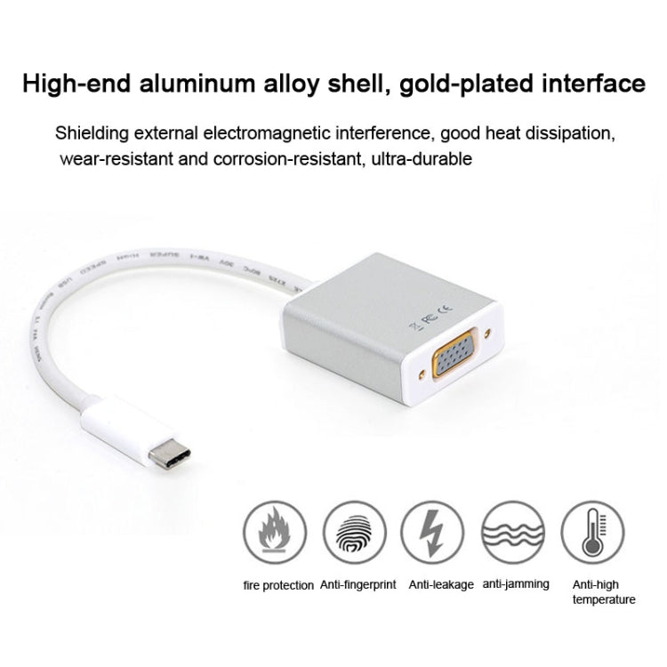 USB-C/Type-C To VGA HD Converter 1080P Laptop Connecting Display Mobile Phone Same Screen Line - HoMEdemic™ 