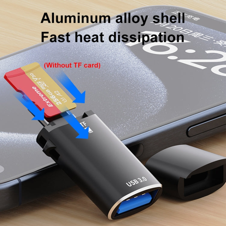 USB-C / Type-C to TF Card Multifunctional Card Reader Universal Adapter (Black) - HoMEdemic™ 