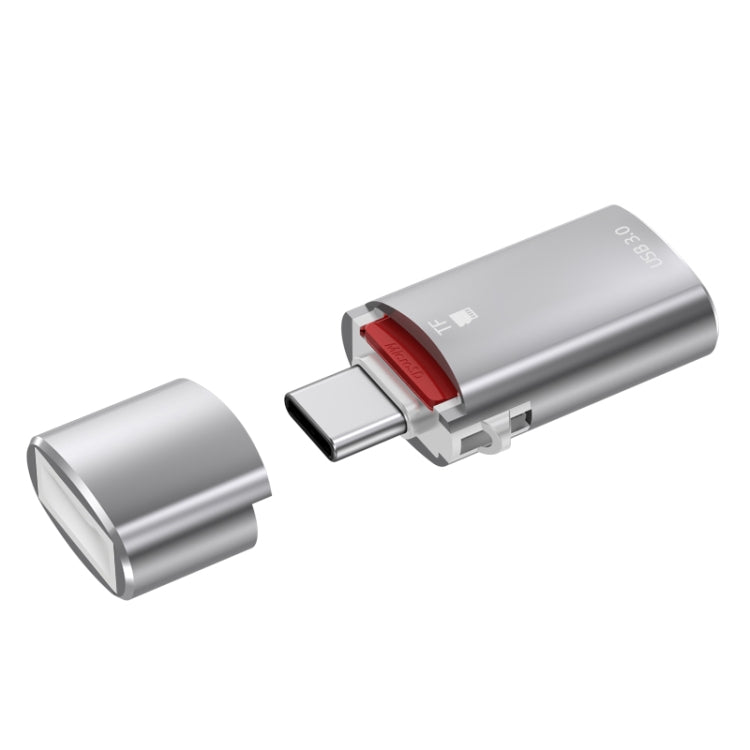 USB-C / Type-C to TF Card Multifunctional Card Reader Universal Adapter (Silver) - HoMEdemic™ 