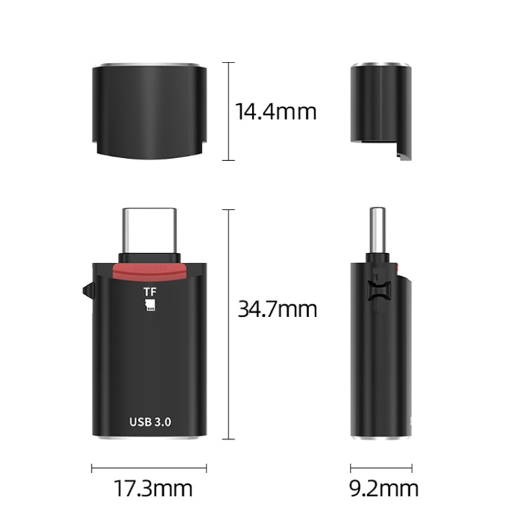 USB-C / Type-C to TF Card Multifunctional Card Reader Universal Adapter (Silver) - HoMEdemic™ 