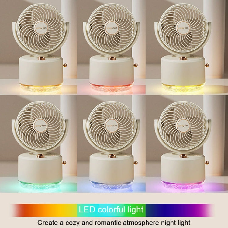 USB Charging Cooler Air Conditioning Fan Desktop Cooling Fan Swing Humidifier(Beige) - HoMEdemic™ 