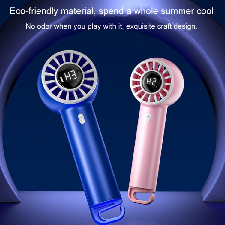 USB Charging Digital Display Handheld Turbo Fan Portable Foldable Buckle Small Fan(Pink) - HoMEdemic™ 