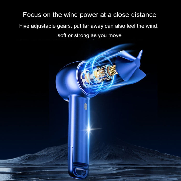 USB Charging Digital Display Handheld Turbo Fan Portable Foldable Buckle Small Fan(White) - HoMEdemic™ 