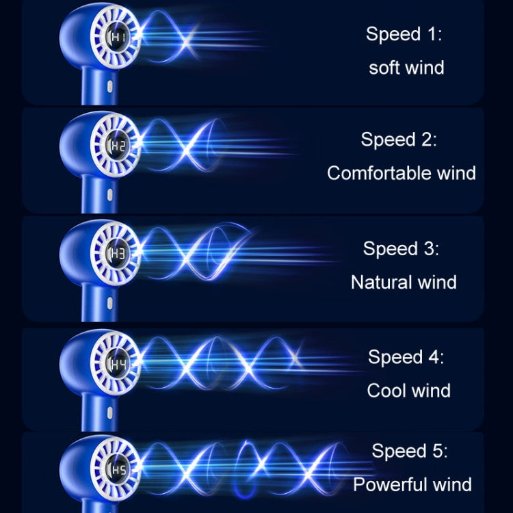 USB Charging Digital Display Handheld Turbo Fan Portable Foldable Buckle Small Fan(White) - HoMEdemic™ 