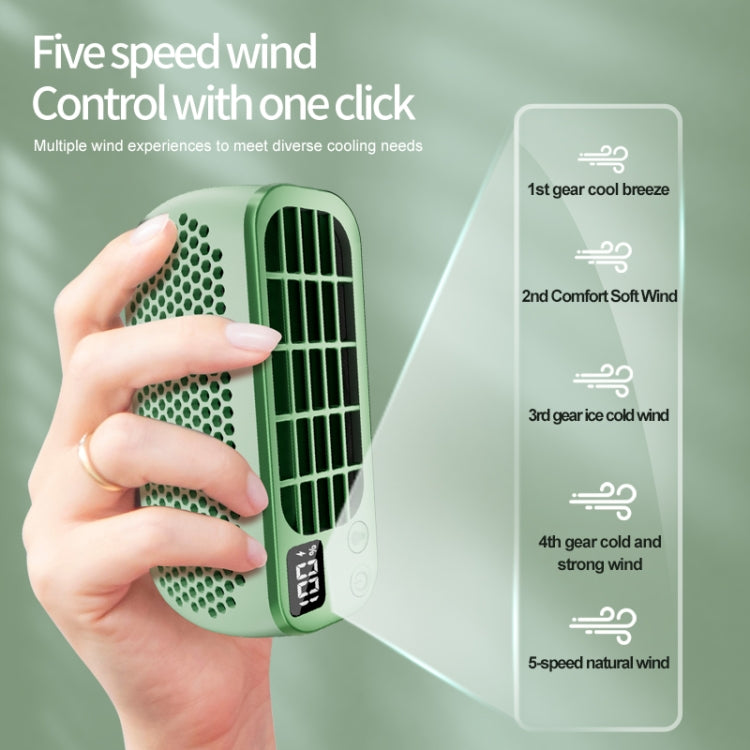 USB Charging Digital Display Portable Bladeless Outdoor Mini Night Light Fan(Green) - HoMEdemic™ 