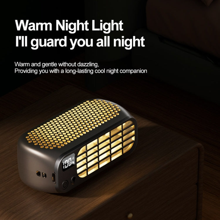USB Charging Digital Display Portable Bladeless Outdoor Mini Night Light Fan(Green) - HoMEdemic™ 