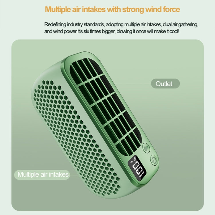 USB Charging Digital Display Portable Bladeless Outdoor Mini Night Light Fan(Green) - HoMEdemic™ 