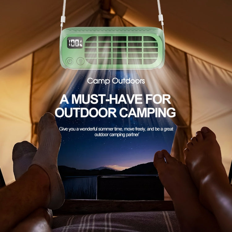 USB Charging Digital Display Portable Bladeless Outdoor Mini Night Light Fan(Green) - HoMEdemic™ 