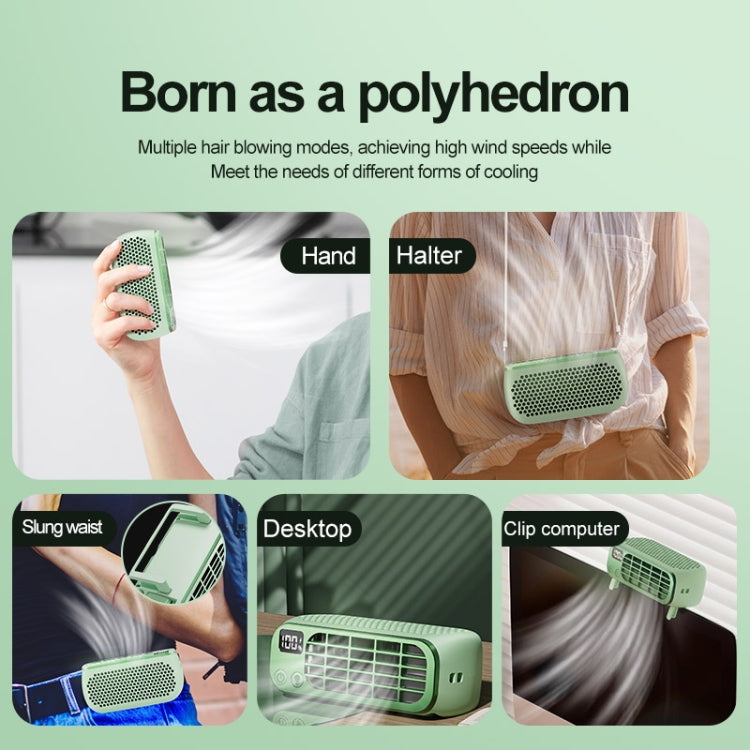 USB Charging Digital Display Portable Bladeless Outdoor Mini Night Light Fan(Green) - HoMEdemic™ 