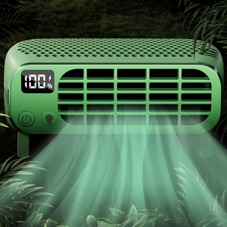 USB Charging Digital Display Portable Bladeless Outdoor Mini Night Light Fan(Green) - HoMEdemic™ 